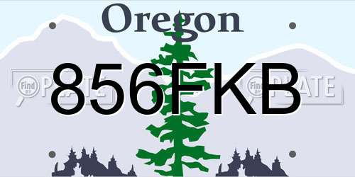 856FKB Oregon License Plate
