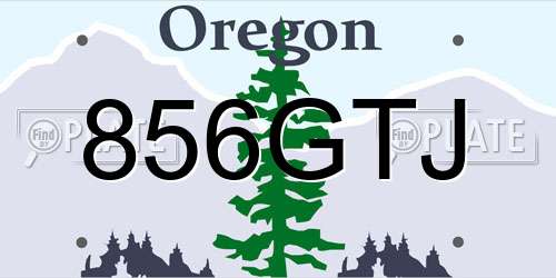 856GTJ Oregon License Plate