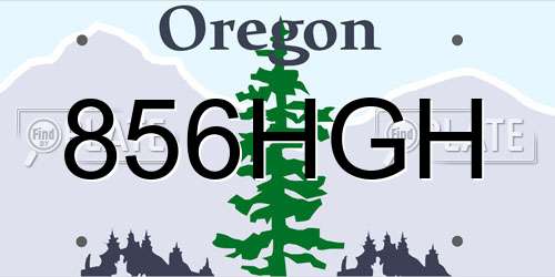 856HGH Oregon License Plate