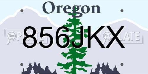 856JKX Oregon License Plate