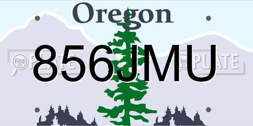 856JMU Oregon License Plate