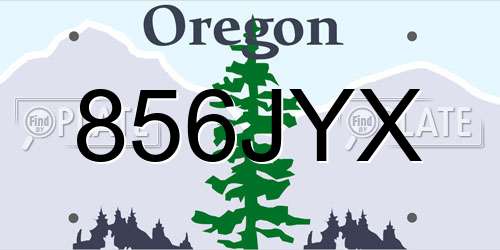 856JYX Oregon License Plate