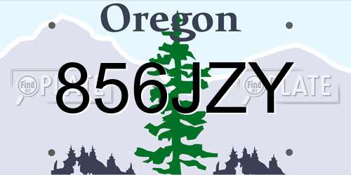 856JZY Oregon License Plate