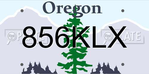 856KLX Oregon License Plate