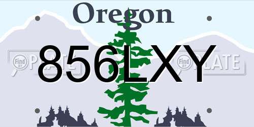 856LXY Oregon License Plate