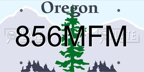 856MFM Oregon License Plate