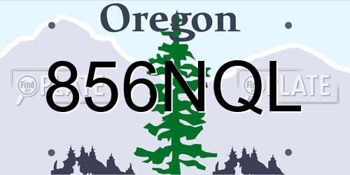 856NQL Oregon License Plate