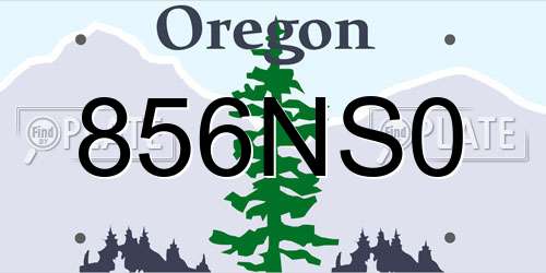 856NS0 Oregon License Plate