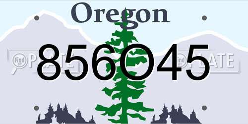 856O45 Oregon License Plate