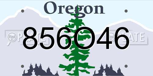 856O46 Oregon License Plate