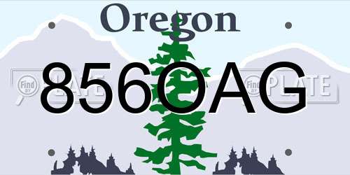 856OAG Oregon License Plate