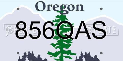 856QAS Oregon License Plate