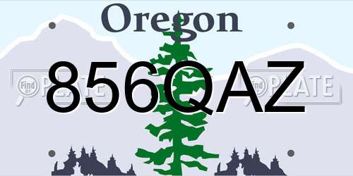 856QAZ Oregon License Plate