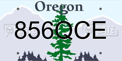 856QCE Oregon License Plate