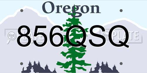 856QSQ Oregon License Plate