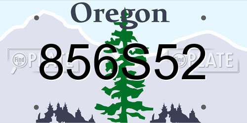 856S52 Oregon License Plate
