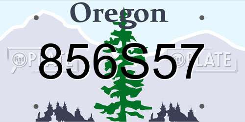 856S57 Oregon License Plate