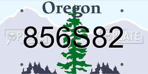 856S82 Oregon License Plate