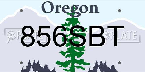 856SBT Oregon License Plate