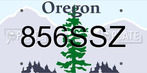 856SSZ Oregon License Plate