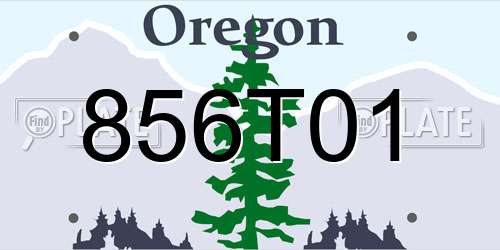 856T01 Oregon License Plate