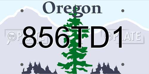 856TD1 Oregon License Plate