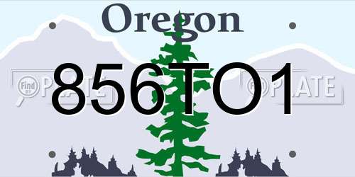 856TO1 Oregon License Plate