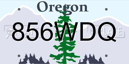 856WDQ Oregon License Plate