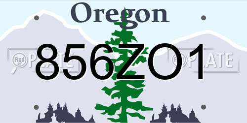 856ZO1 Oregon License Plate