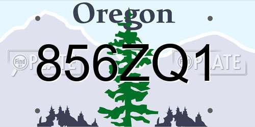 856ZQ1 Oregon License Plate