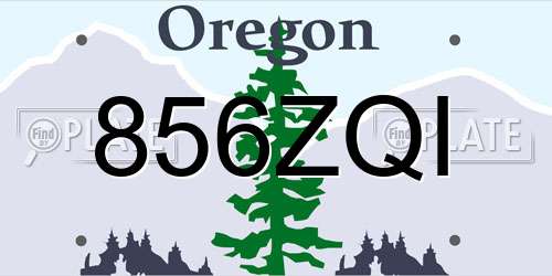 856ZQI Oregon License Plate