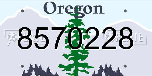 8570228 Oregon License Plate