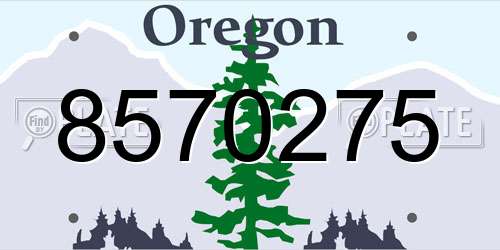 8570275 Oregon License Plate