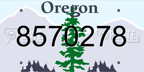 8570278 Oregon License Plate