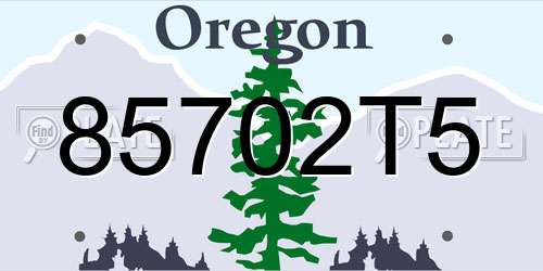 85702T5 Oregon License Plate