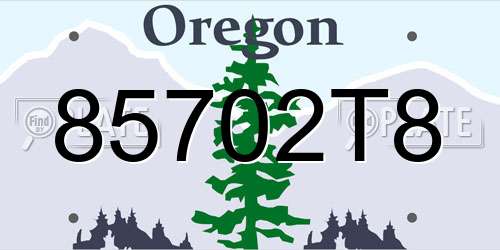 85702T8 Oregon License Plate