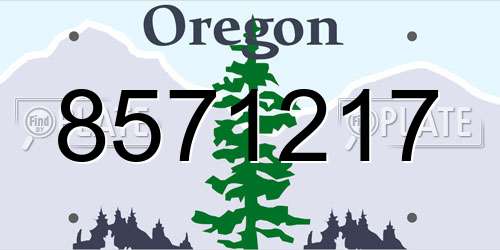 8571217 Oregon License Plate