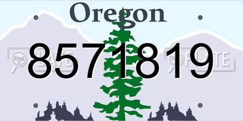 8571819 Oregon License Plate