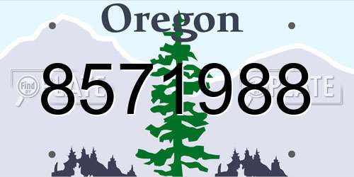 8571988 Oregon License Plate