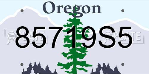 85719S5 Oregon License Plate