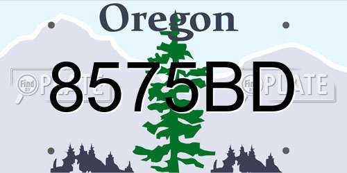 8575BD Oregon License Plate
