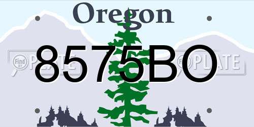 8575BO Oregon License Plate