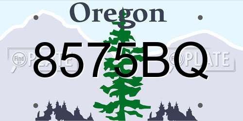 8575BQ Oregon License Plate