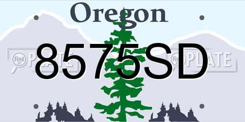 8575SD Oregon License Plate