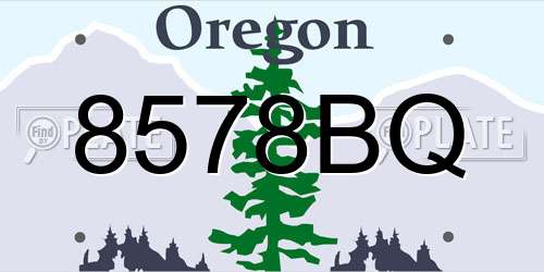 8578BQ Oregon License Plate