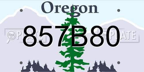 857B80 Oregon License Plate
