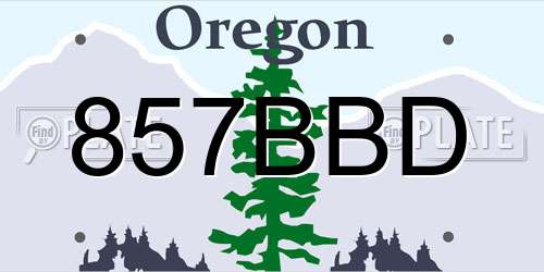 857BBD Oregon License Plate