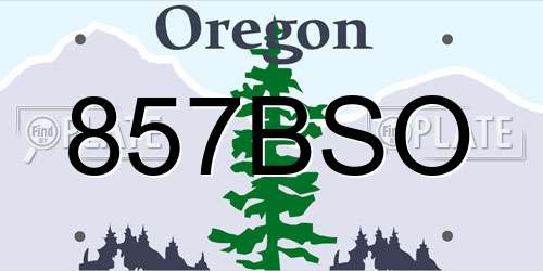 857BSO Oregon License Plate