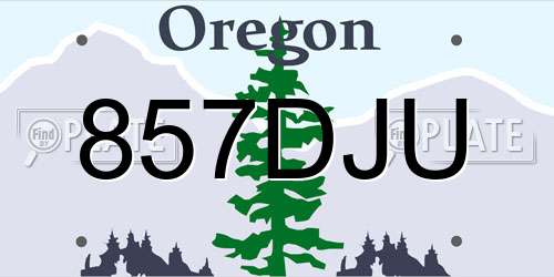857DJU Oregon License Plate