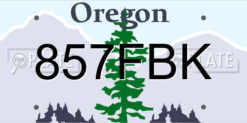 857FBK Oregon License Plate